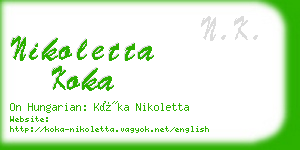 nikoletta koka business card